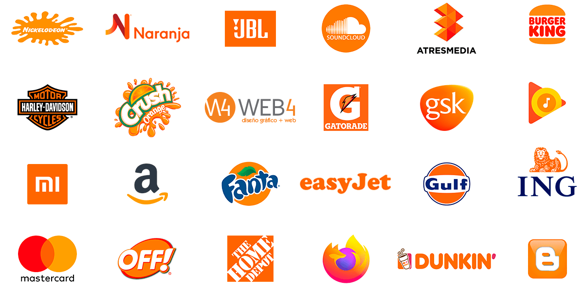 psicologia del color en logos naranja